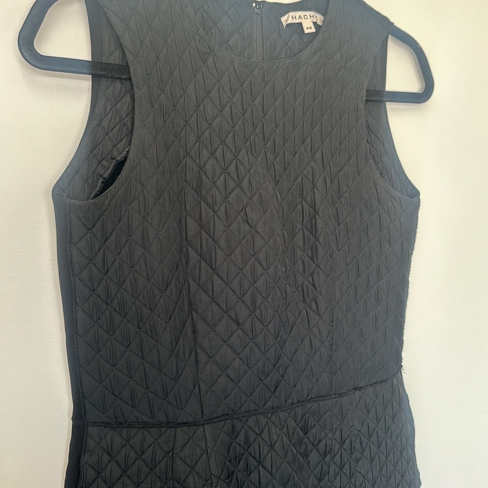 HACHE Italy Black Dress quilted sleeveless dress 42 - Picture 3 of 7